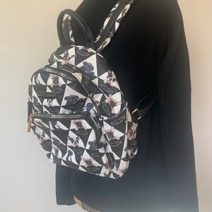 BETSY JOHNSON checkered design with adorable French bulldogs ladies backpackNWOT